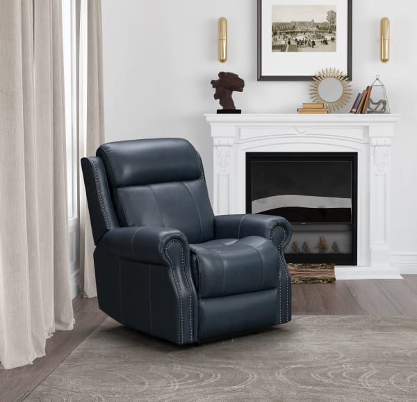 Demara - Hc Power Recliner With Power Recline And Power Headrest And Heating And Cooling - Blue