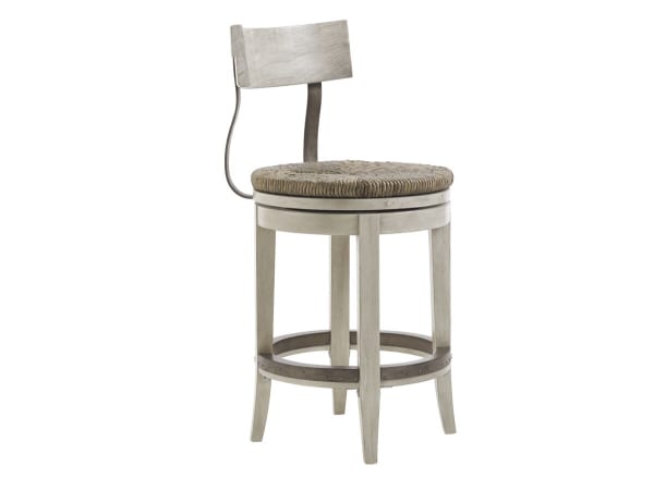 Oyster Bay - Merrick Swivel Counter Stool - Pearl Silver