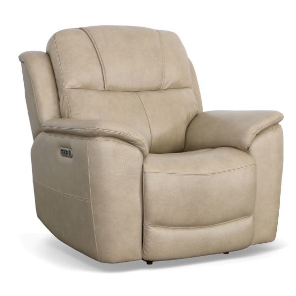 Crew - Power Recliner With Power Headrest & Lumbar - Pebble