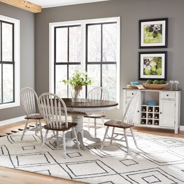 Carolina Crossing - 5 Piece Gathering Table Set - White