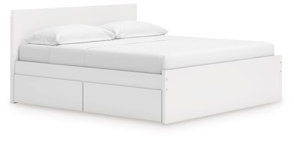 Onita - King Panel Platform Bed With 2 Side Storage - White