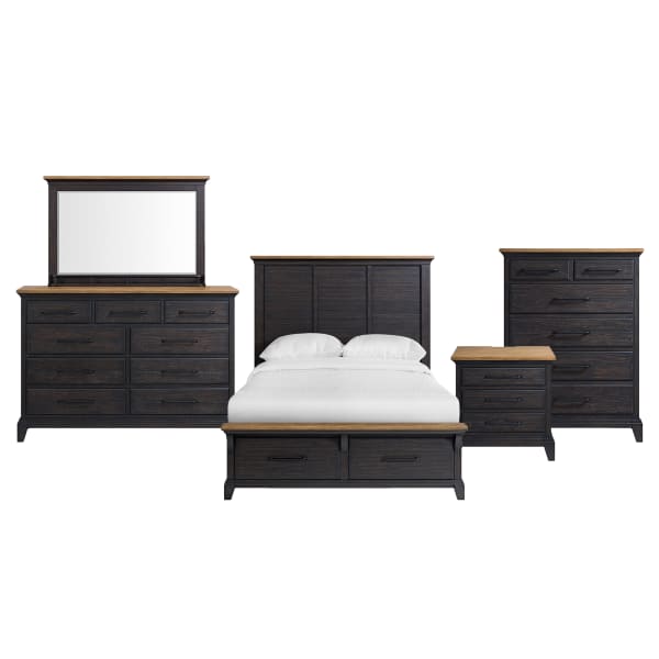 Montrose - Queen Storage 5 Piece Bedroom Set - Espresso & Brown