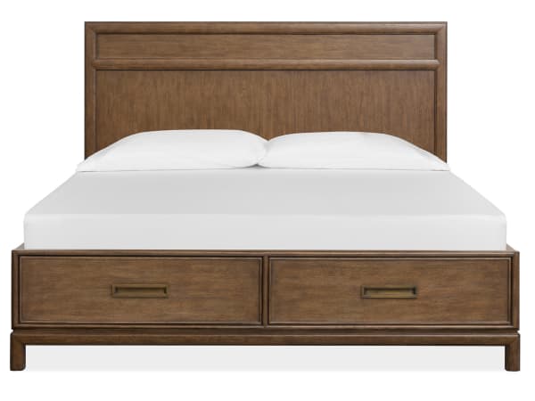 Ridgefield - Complete Queen Panel Storage Bed - Russet