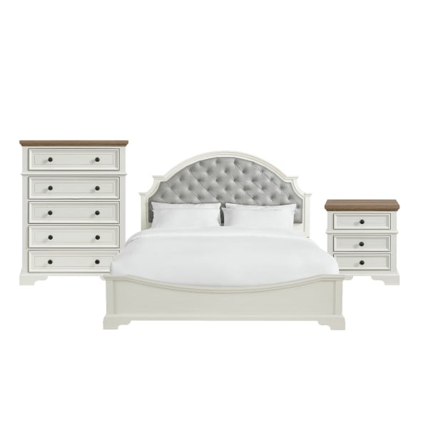 Eastwood - Youth King Upholstered 3 Piece Bedroom Set - White