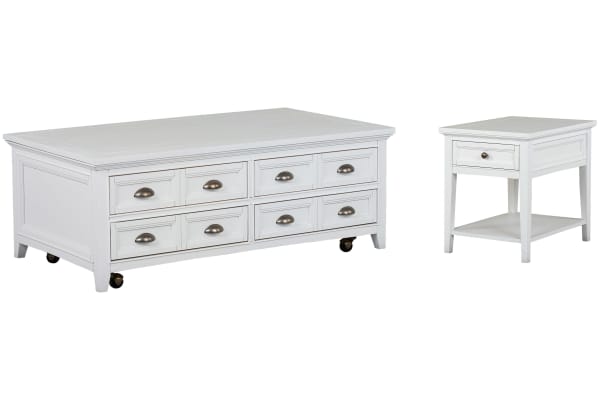 Heron Cove - Lift Top Storage Cocktail Table With End Table - Chalk White