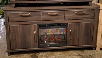 Brazen Valley - XL TV Stand With Fireplace Option - Dark Brown