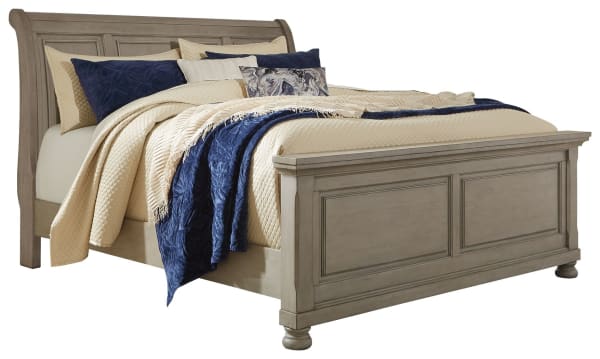 Lettner - Light Gray - King Sleigh Bed