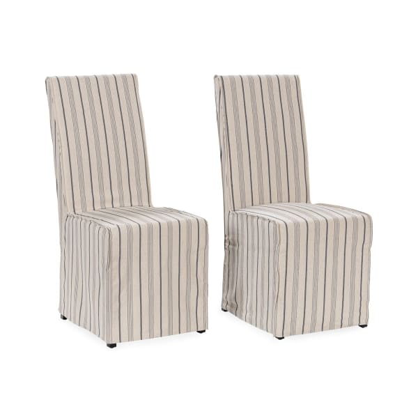 Arianna - Upholstered Dining Chair (Set of 2) - Navy Stripe