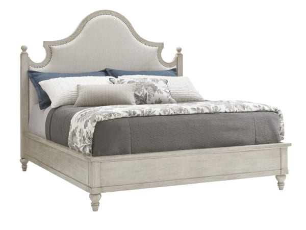 Oyster Bay - Arbor Hills Upholstered Bed 6/0 California King - Pearl Silver
