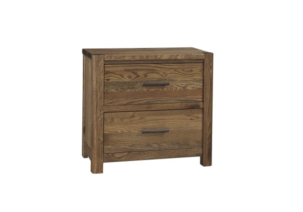 Crafted Oak - Nightstand With 2 Drawers - Dark Brown