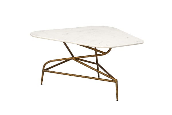 Bechamel - Coffee And End Table Set - White / Gold