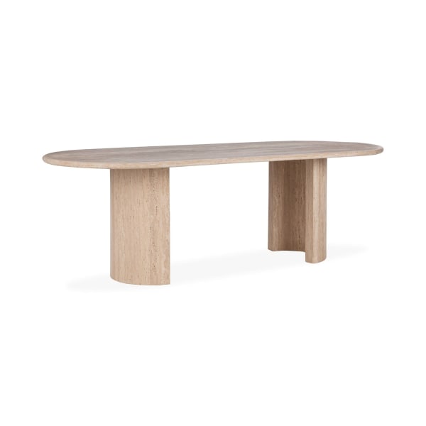 Acacius - Travertine Oval Dining Table - Beige
