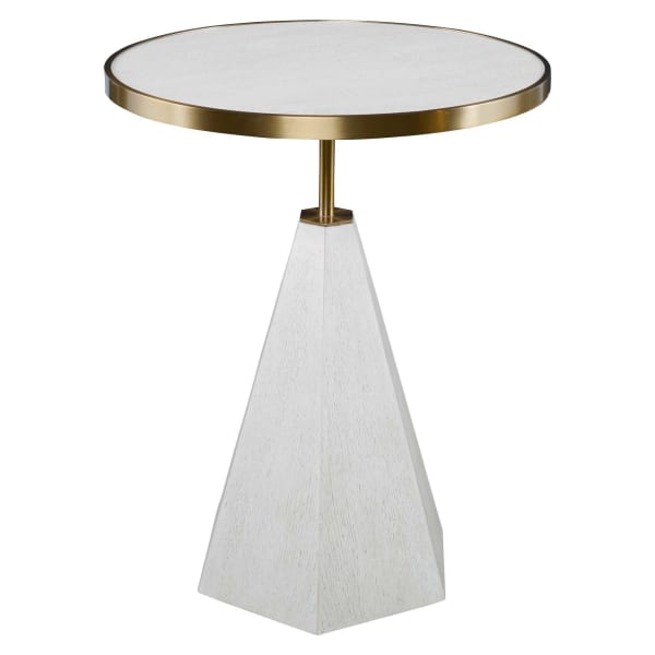 Pylon - Side Table - Brass / White