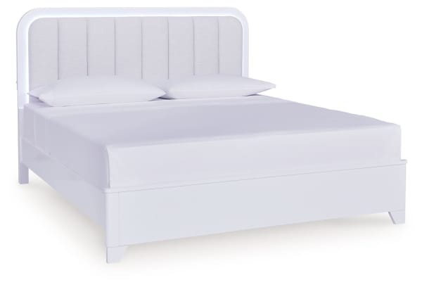 Jarlee - White - King Upholstered Panel Bed