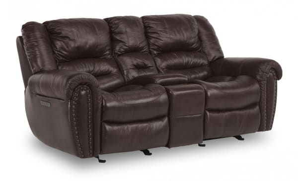 Town Power Reclining Loveseat with Console & Power Headrests