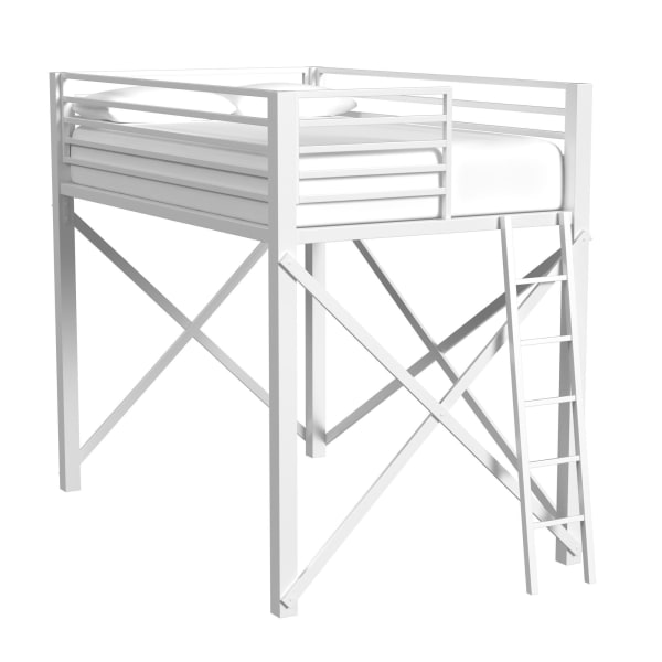 Talia - Full Loft Bunk And Ladder - White