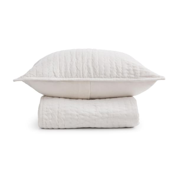 Bari - 2 Piece Velvet Twin Quilt Set - Cloud