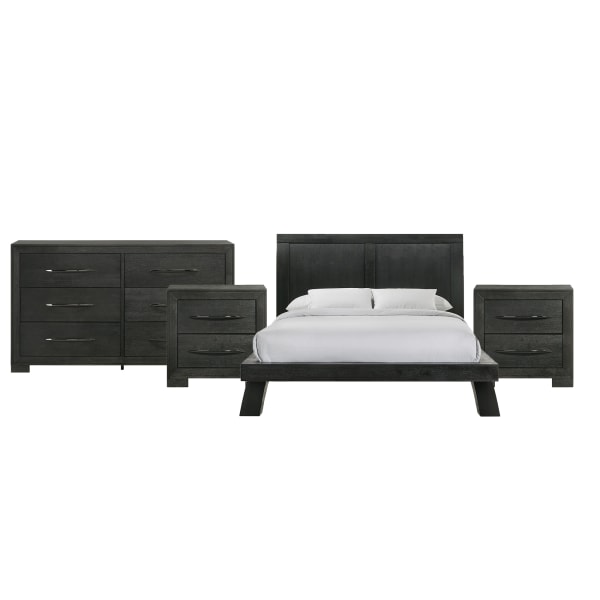 Allan - Queen 4 Piece Bedroom Set - Black