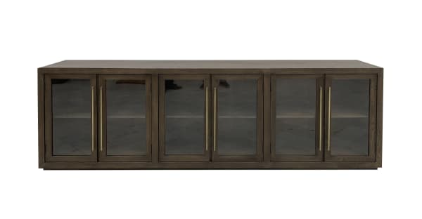 Bradley - Oak Wood 6 Door Cabinet - Cocoa Brown