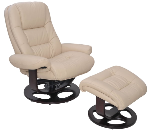 Jacque - Pedestal Recliner/Ottoman - Ivory