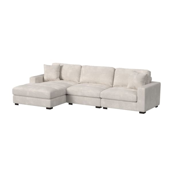Arizona - Modular 3 Piece Sectional Set With LHF Chaise - Steno Beige