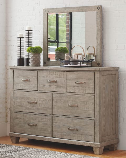 Naydell - Rustic Gray - Dresser, Mirror