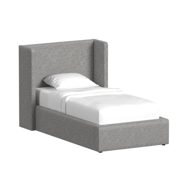 Angeline - Complete Twin Non-Storage Bed - Gray Fabric