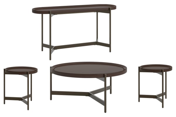 Wren - Tray Cocktail Table With 2 End Tables And Sofa Table - Dark Brown