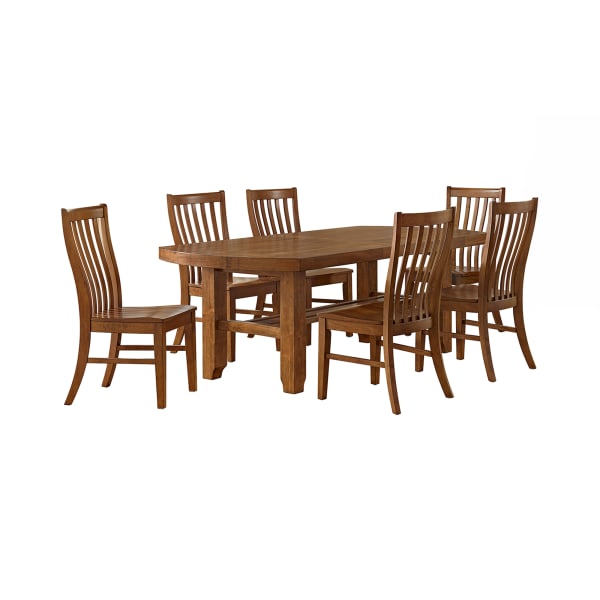 Gage - 7 Piece Standard Height Dining Set (Rectangular Table And Six Chairs) - Chestnut