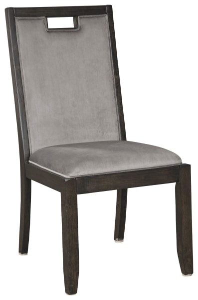 Hyndell - Gray/Dark Brown - Dining UPH Side Chair (2/CN)
