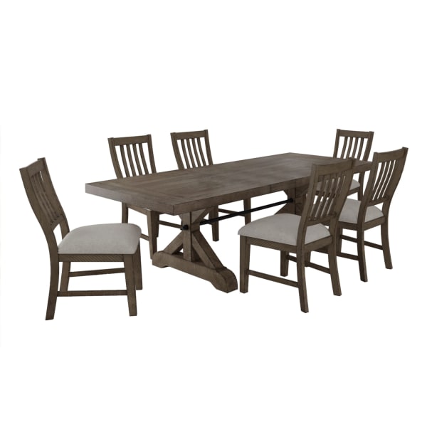 Yellowstone - 7 Piece Standard Height Dining Set (Table And Six Chairs) - Medium Brown