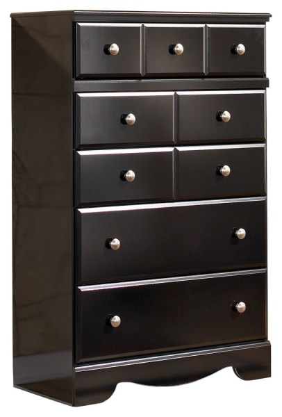 Shay - Almost Black - Five Drawer Chest