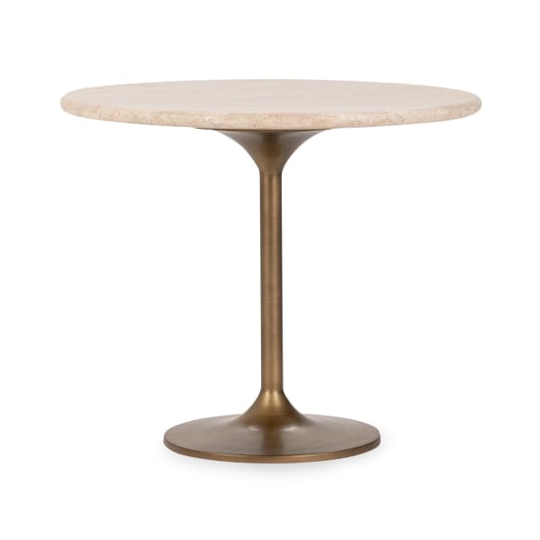 Malani - Travertine Round Dining Table - Gold