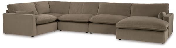 Sophie - Cocoa - 5-Piece Sectional With Raf Corner Chaise