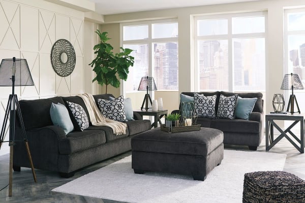 Charenton - Charcoal - 3 Pc. - Sofa, Loveseat, Ottoman With Storage