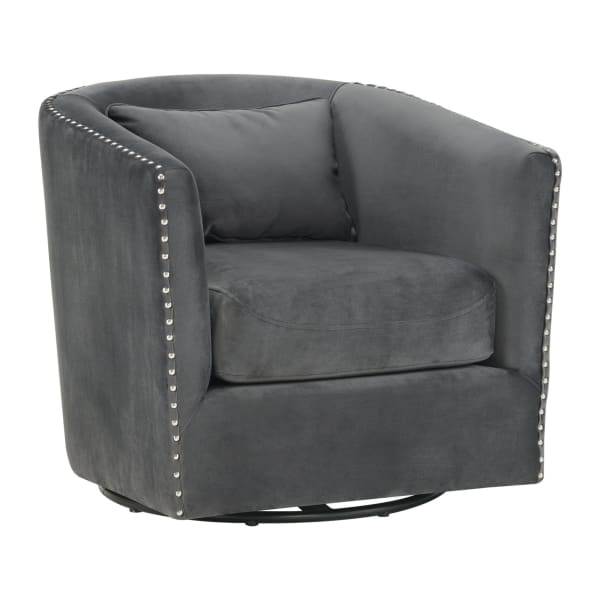 Stanton - Swivel Chair - Royale Gun Metal With Nails - 3A