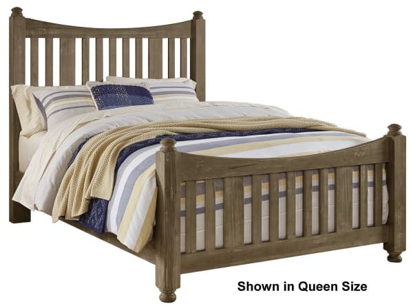 Maple Road Cal. King Slat Poster Bed with Slat Poster Footboard Weathered Gray