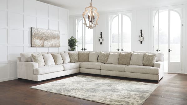 Rawcliffe - Parchment - Left Arm Facing Sofa, Wedge, Armless Chair, Right Arm Facing Sofa Sectional