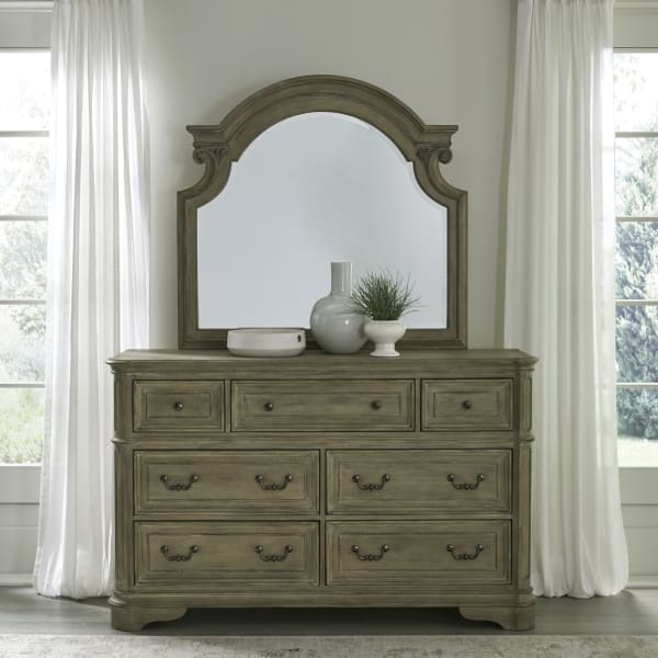Magnolia Manor - Mirror - Light Brown