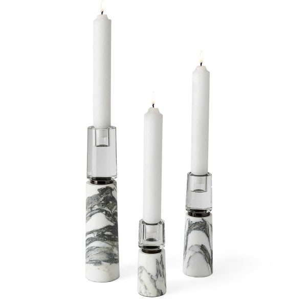 Optic - Candleholders (Set of 3) - Marble