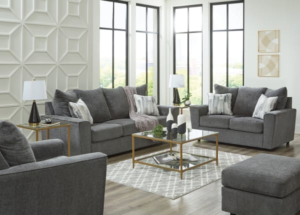 Stairatt - 4 Pc. - Sofa, Loveseat, Chair, Ottoman - Gravel