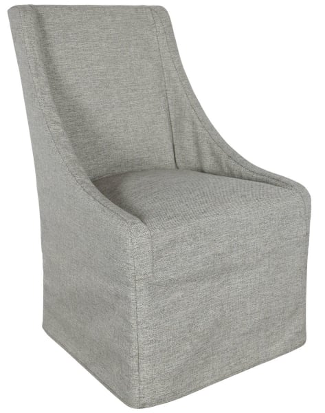 Warwick - Upholstered Rolling Dining Chair - Gray