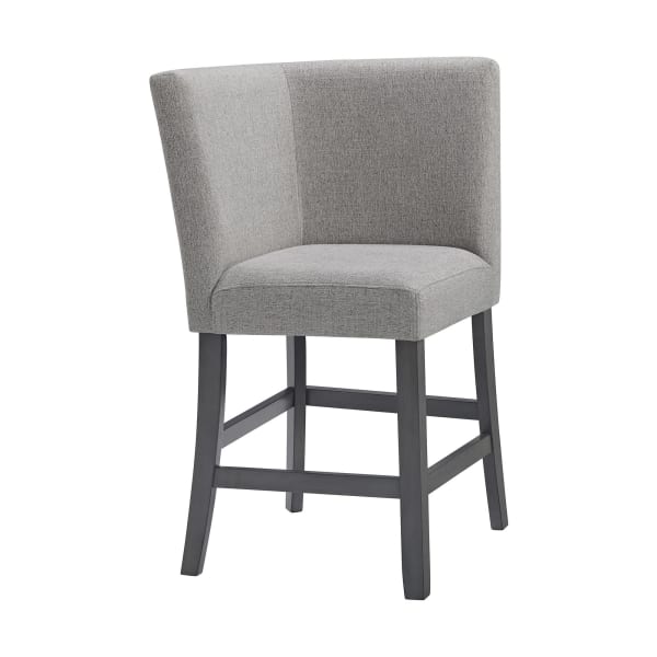 Seneca - Counter Corner Bench With Upholstered Back And Grey Fabric - Gray