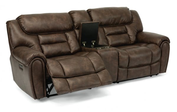 Buster Power Reclining Loveseat with Console & Power Headrests