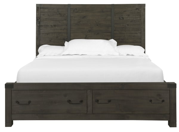 Abington - Panel Bed With Storage King - Weathered Charcoal