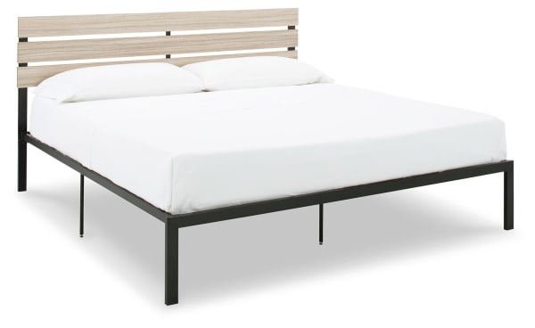 Waylowe - Natural / Black - King Platform Bed