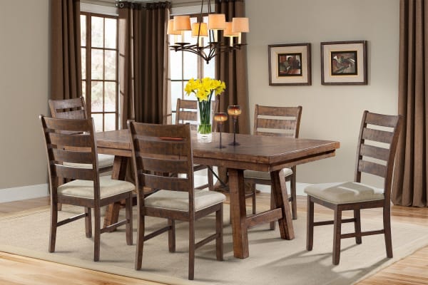 Jax - 5 Piece Dining Set-Table, 4 Ladder Side Chairs - Smokey Walnut