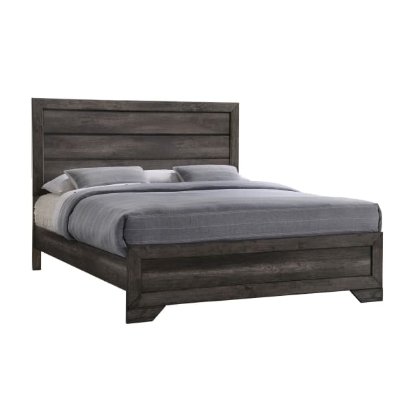 Nathan - King Panel Bed - Gray Oak Finish