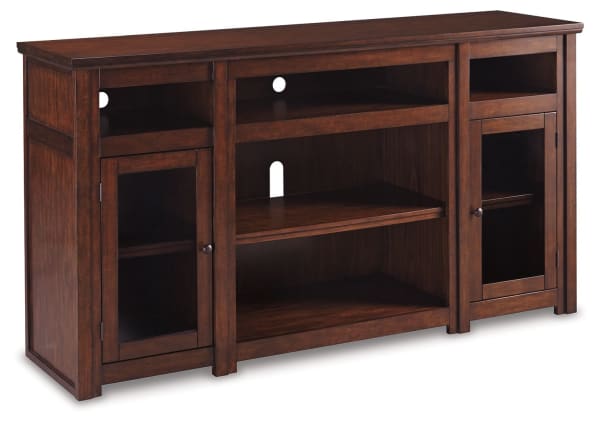 Harpan - Reddish Brown - XL TV Stand w/Fireplace Option