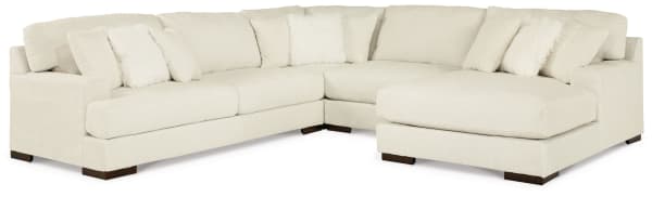 Zada - Ivory - 4-Piece Sectional With Chaise